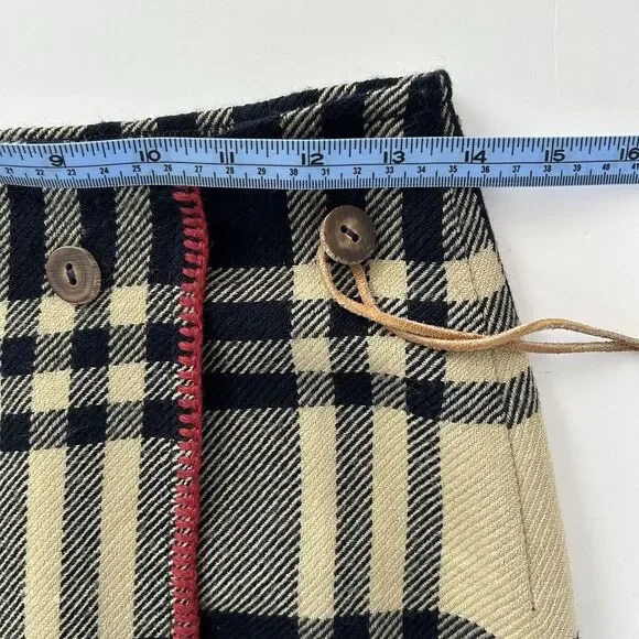 Vtg Ralph Lauren Country Wool Wrap Plaid Skirt Womens Sz 8 USA Old Money Preppy - Picture 9 of 13